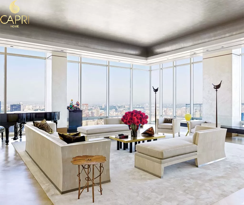 phòng khách cho penthouse sang trọng