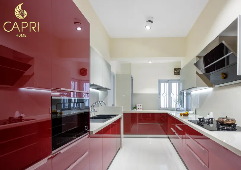 Tủ bếp phủ acryliv