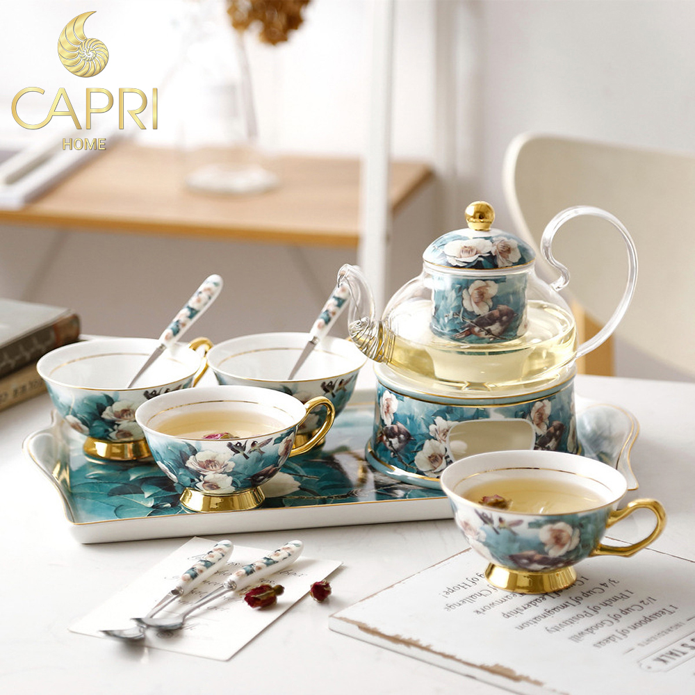 Ấm chén sứ xương Nhập Khẩu