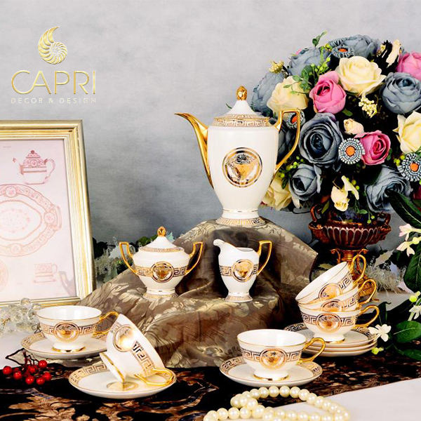 Bộ ấm trà trang trí gốm cao cấp